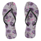 vioolbuisjes en roze vlinderpatroon teenslippers (Voetbed)