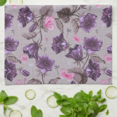 vioolbuisjes en roze vlinderpatroon theedoek (Gevouwen)