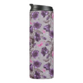 vioolbuisjes en roze vlinderpatroon thermosbeker (Geroteerd rechts)