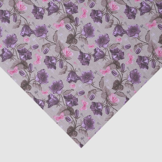 vioolbuisjes en roze vlinderpatroon tissuepapier (Detail)