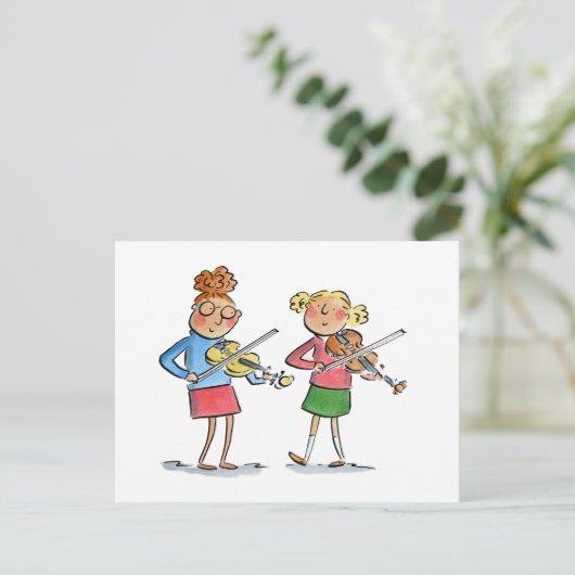 Vioolduet Briefkaart (Staand voorkant)