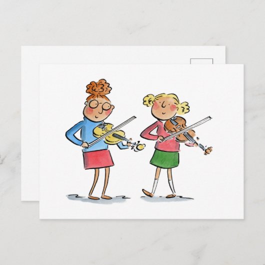 Vioolduet Briefkaart (Voorkant / Achterkant)