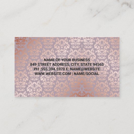 vioolinstrument | Luxe Damaskpatroon Visitekaartje (Achterkant)