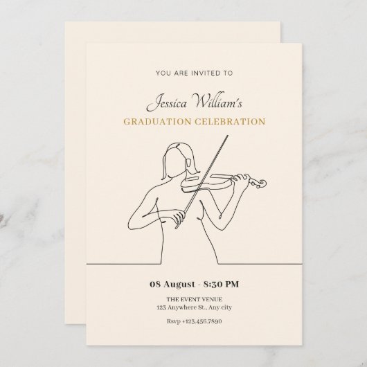 Vioolistisch Afstuderen Kaart (Voorkant / Achterkant)