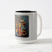 Vioolkunst creatie tweekleurige koffiemok (Voorkant rechts)