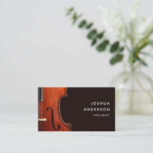 Vioolleraar Professionele Muzikant Eenvoudig Visitekaartje (Staand voorkant)