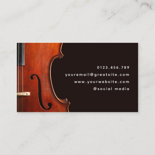 Vioolleraar Professionele Muzikant Eenvoudig Visitekaartje (Achterkant)