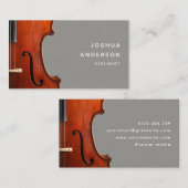 Vioolleraar Professionele Muzikant Eenvoudig Visitekaartje (Voorkant / Achterkant)