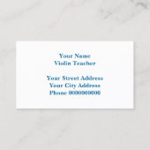 Vioolleraar visitekaartje ontwerp voor lessen (Achterkant)