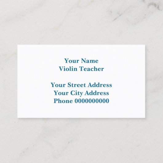 Vioolleraar visitekaartje ontwerp voor lessen (Achterkant)