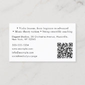 Vioolleraren Muziekleraar QR-code Visitekaartje (Achterkant)