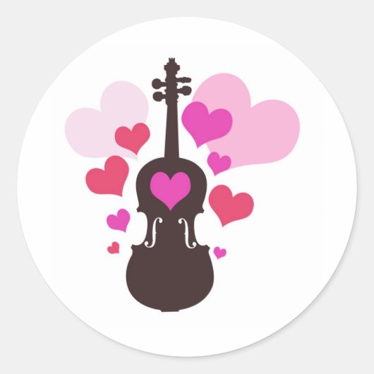 vioolliefde ronde sticker (Voorkant)
