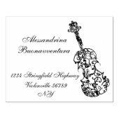 Vioollijntekening met naam en adres rubberstempel (Afrduk)