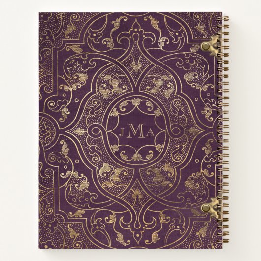 Vioolmonogram Paarse betoverd Notitieboek (Achterkant)