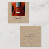 Vioolmusicus Kraft Vierkante Visitekaartje (Voorkant / Achterkant)