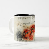 Vioolmuziek Dansconcert Waltz Man Vrouw Tweekleurige Koffiemok (Voorkant links)