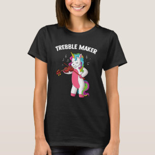 Vioolmuziek eenhoorn viool snaar Trebble Maker T-shirt