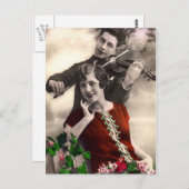 Vioolmuziek gespeeld door musicus briefkaart (Voorkant / Achterkant)