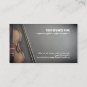 vioolmuziek op blauwe achtergrond met kopieerruimt visitekaartje (Achterkant)