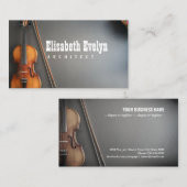 vioolmuziek op blauwe achtergrond met kopieerruimt visitekaartje (Voorkant / Achterkant)