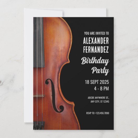 Vioolmuziek verjaardag kaart (Voorkant)