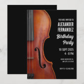 Vioolmuziek verjaardag kaart (Voorkant / Achterkant)