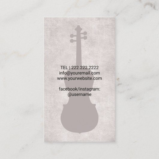 Vioolmuziekdocent Violist  Musical Visitekaartje (Achterkant)