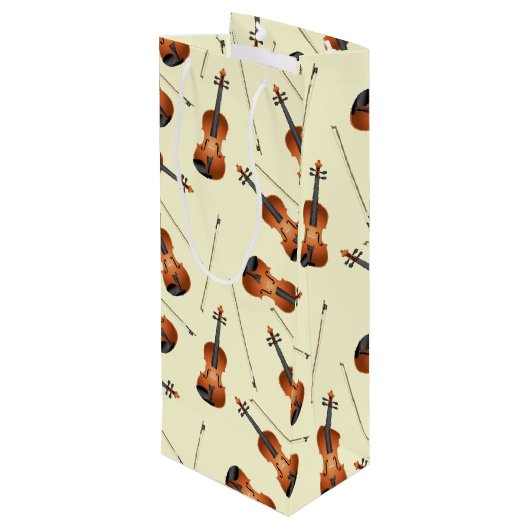 Vioolmuziekleraar Wijn Cadeautas (Achterkant Gekanteld)