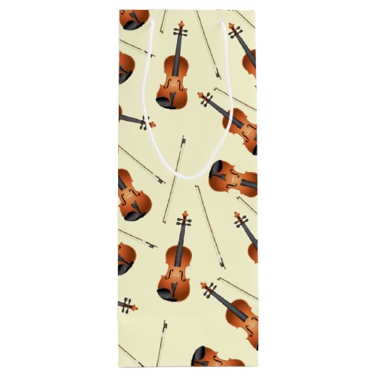 Vioolmuziekleraar Wijn Cadeautas (Achterkant)