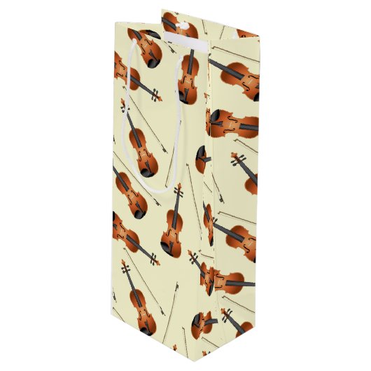 Vioolmuziekleraar Wijn Cadeautas (Voorkant Gekanteld)