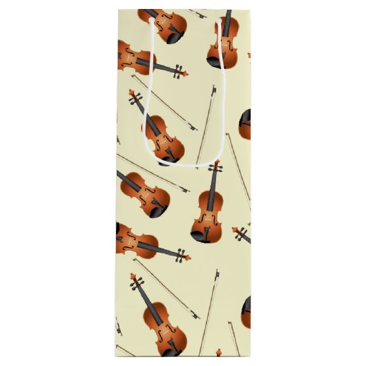 Vioolmuziekleraar Wijn Cadeautas (Voorkant)