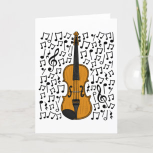 Vioolmuzieknoten Violist Music Teacher Feestdagen Kaart