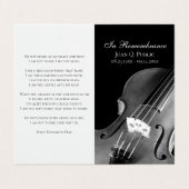 Vioolmuzikant begrafenisgebed visitekaartje (Buitenkant ongevouwen)