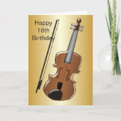 Vioolontwerp gepersonaliseerde 18e verjaardag kaart (Voorkant)
