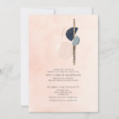 Vioolrecital Abstract Blos Roze & Blauw Goud Kaart (Voorkant)