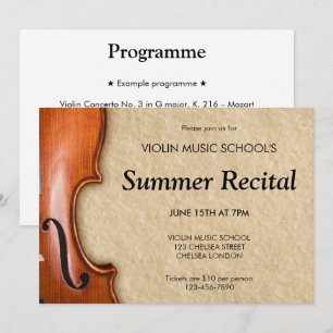 Vioolrecital Concert Klassieke Muziek Kaart