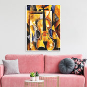 Vioolschilderij met geometrische kunst canvas afdruk (Insitu (Woonkamer))