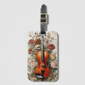 Vioolschoonheid, bloemenkunstmatig  AI-gegenereerd Bagagelabel (Voorkant (verticaal))