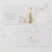 vioolse pampas ' lichtgrijze achtergrond visitekaartje (Voorkant / Achterkant)