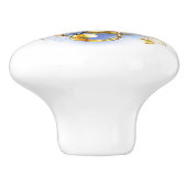 Vioolsleutel met roze rozen keramische knop (Zijkant)