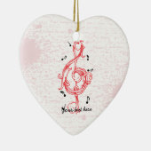 Vioolsleutel rode slingerwerkmuzieknoot sleutel keramisch ornament (Rechts)