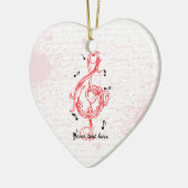 Vioolsleutel rode slingerwerkmuzieknoot sleutel keramisch ornament (Links)