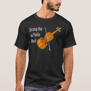 Vioolsnaar langs t-shirt