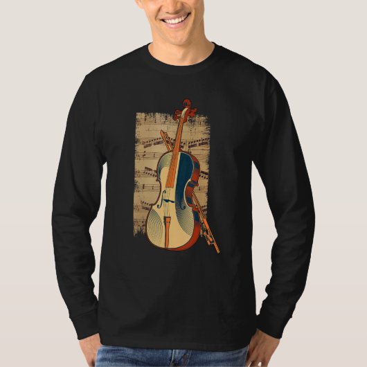 vioolsnaarinstrument viooltjes t-shirt (Voorkant)