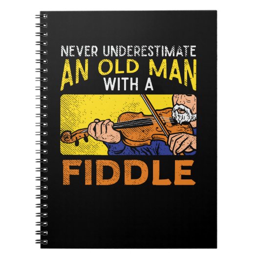 Vioolspelende Oude Man Notitieboek (Voorkant)