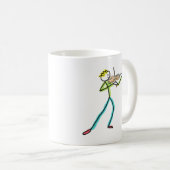 Vioolspelende stokmannetje koffiemok (Voorkant rechts)