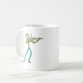 Vioolspelende stokmannetje koffiemok (Voorkant links)