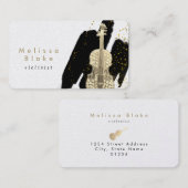 Vioolspeler Black Brush Strokes Decor Visitekaartje (Voorkant / Achterkant)