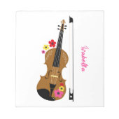 Vioolspeler  Custom Floral Notitieblok (Voorkant)