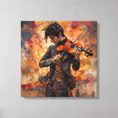 Vioolspeler in de praktijk canvas afdruk (Voorkant)